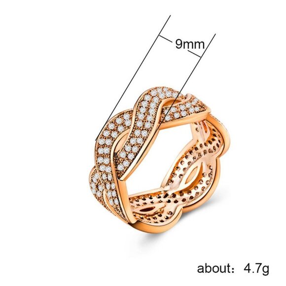 🔥Crystal Zircon 18K Yellow Gold Plated Diamond Ring for Women, UNVN12354 - Picture 3 of 3